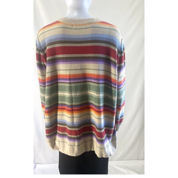 Chaps Aztec Southwestern Striped Lace Up Sweater Size 2X - Picture 3 of 11